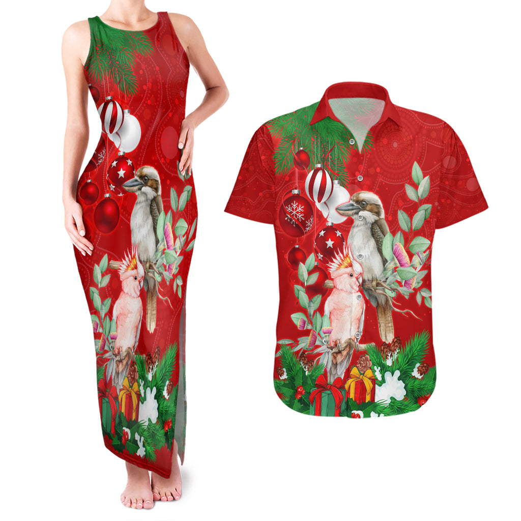 kookaburra-lover-couples-matching-tank-maxi-dress-and-hawaiian-shirt-australia-koalaty-merry-christmas-aboriginal