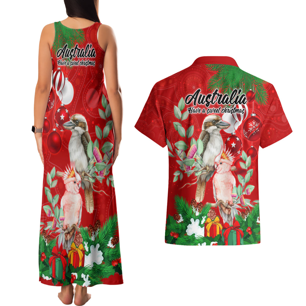 kookaburra-lover-couples-matching-tank-maxi-dress-and-hawaiian-shirt-australia-koalaty-merry-christmas-aboriginal