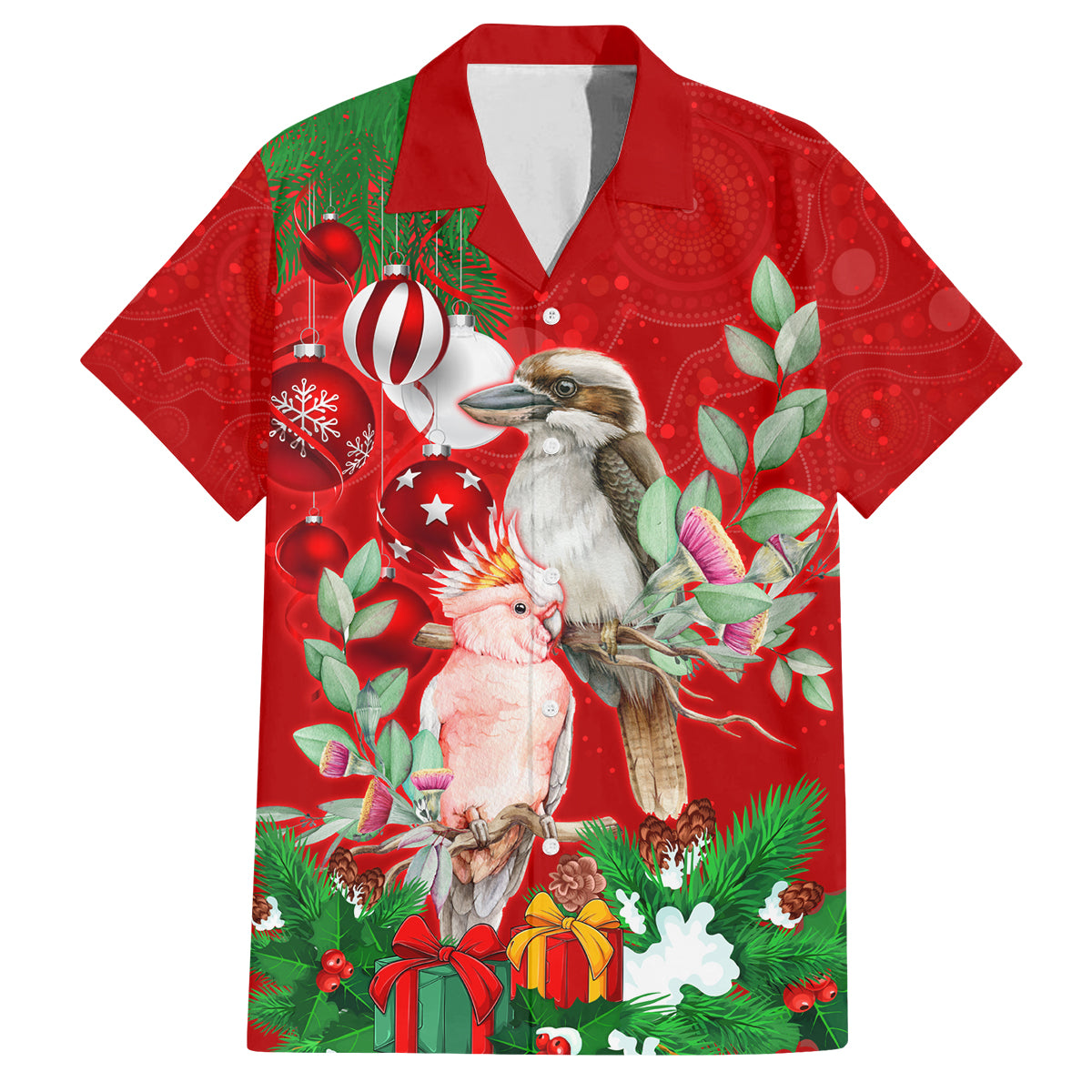 kookaburra-lover-family-matching-long-sleeve-bodycon-dress-and-hawaiian-shirt-australia-koalaty-merry-christmas-aboriginal