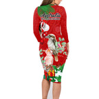 kookaburra-lover-family-matching-long-sleeve-bodycon-dress-and-hawaiian-shirt-australia-koalaty-merry-christmas-aboriginal