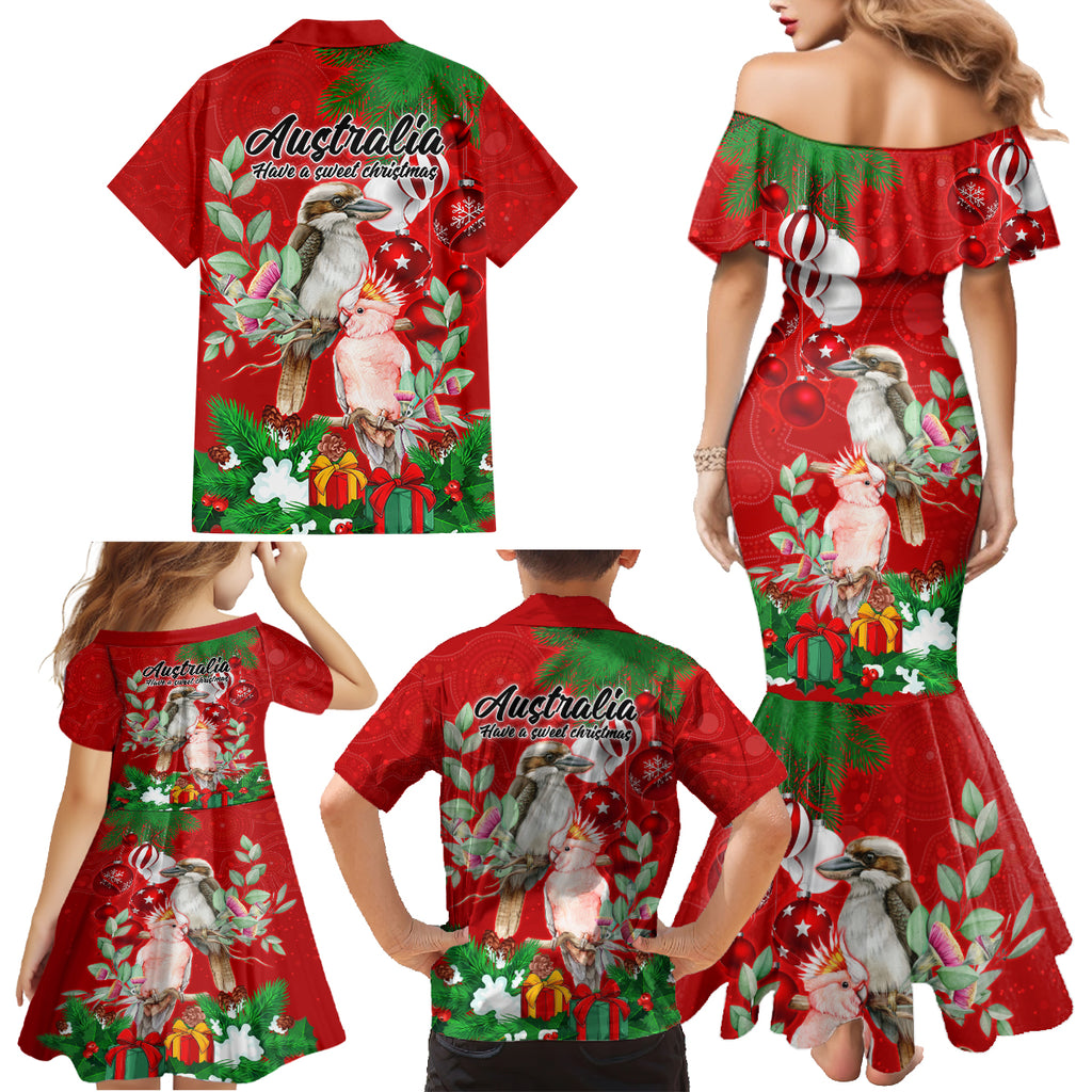 kookaburra-lover-family-matching-mermaid-dress-and-hawaiian-shirt-australia-koalaty-merry-christmas-aboriginal