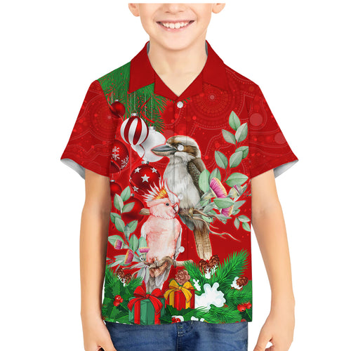kookaburra-lover-family-matching-mermaid-dress-and-hawaiian-shirt-australia-koalaty-merry-christmas-aboriginal