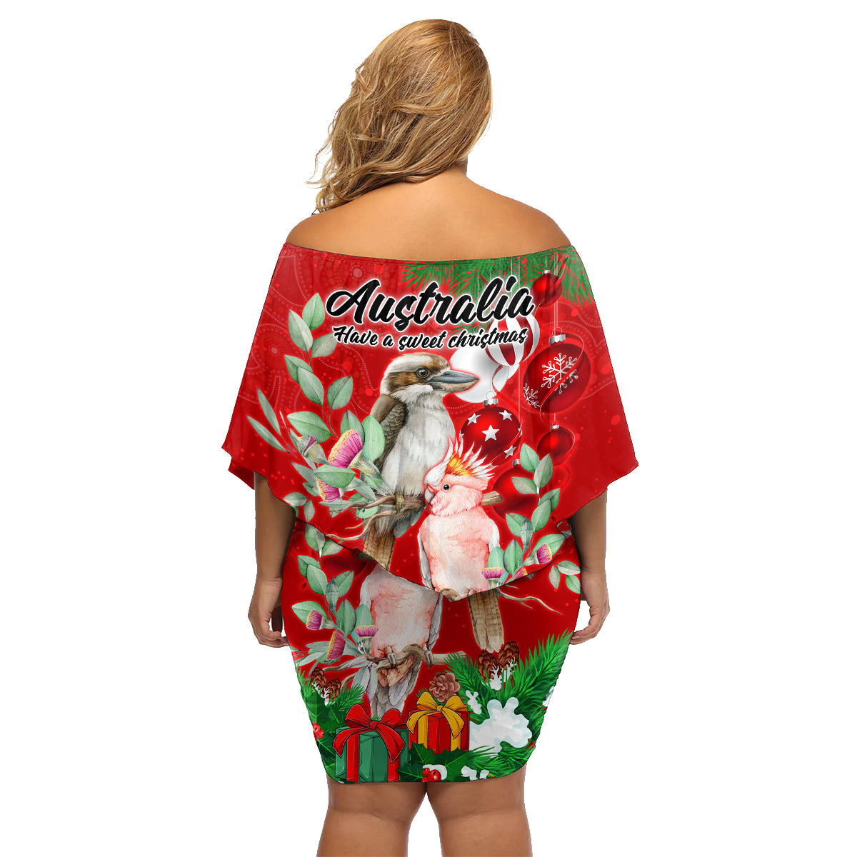 kookaburra-lover-family-matching-off-shoulder-short-dress-and-hawaiian-shirt-australia-koalaty-merry-christmas-aboriginal