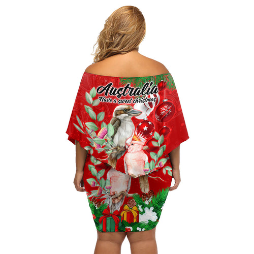kookaburra-lover-family-matching-off-shoulder-short-dress-and-hawaiian-shirt-australia-koalaty-merry-christmas-aboriginal