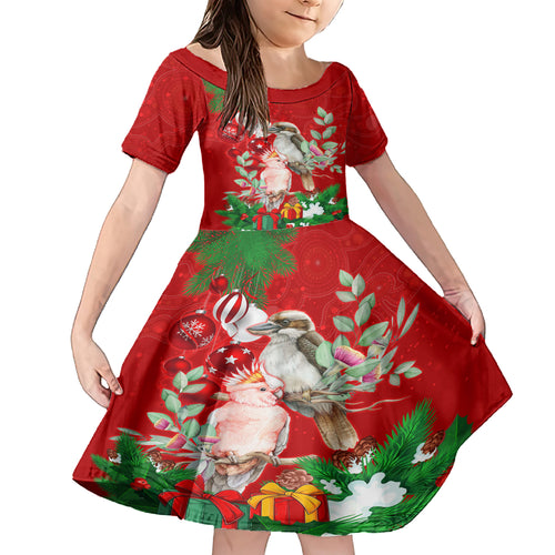 kookaburra-lover-family-matching-short-sleeve-bodycon-dress-and-hawaiian-shirt-australia-koalaty-merry-christmas-aboriginal