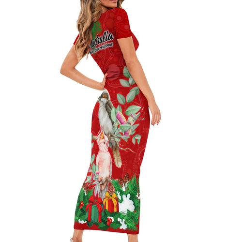 kookaburra-lover-family-matching-short-sleeve-bodycon-dress-and-hawaiian-shirt-australia-koalaty-merry-christmas-aboriginal