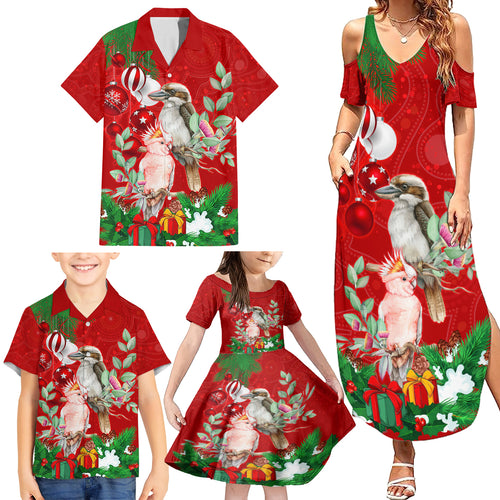 kookaburra-lover-family-matching-summer-maxi-dress-and-hawaiian-shirt-australia-koalaty-merry-christmas-aboriginal