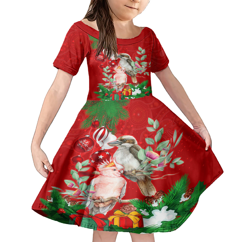 kookaburra-lover-kid-short-sleeve-dress-australia-koalaty-merry-christmas-aboriginal