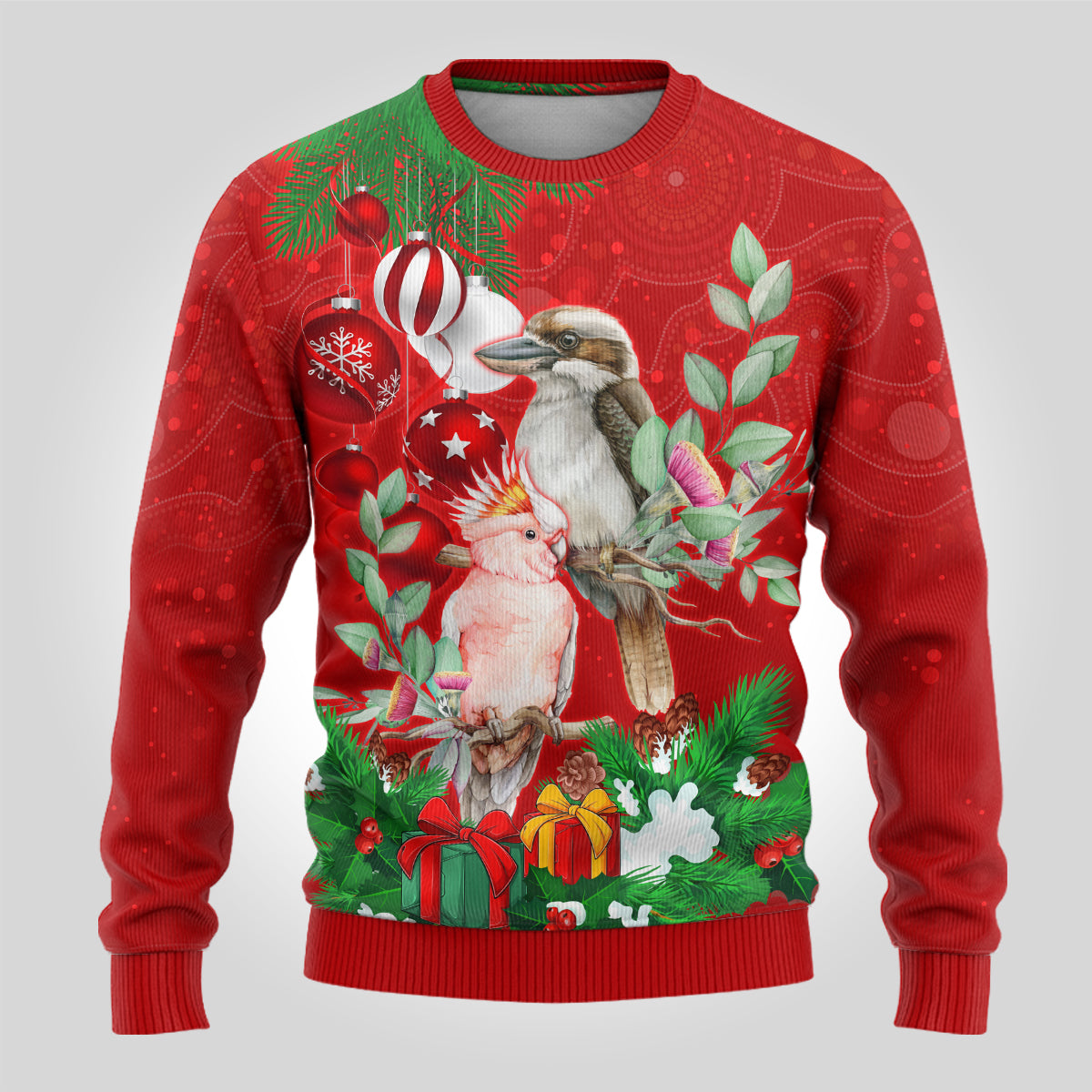 kookaburra-lover-ugly-christmas-sweater-australia-koalaty-merry-christmas-aboriginal