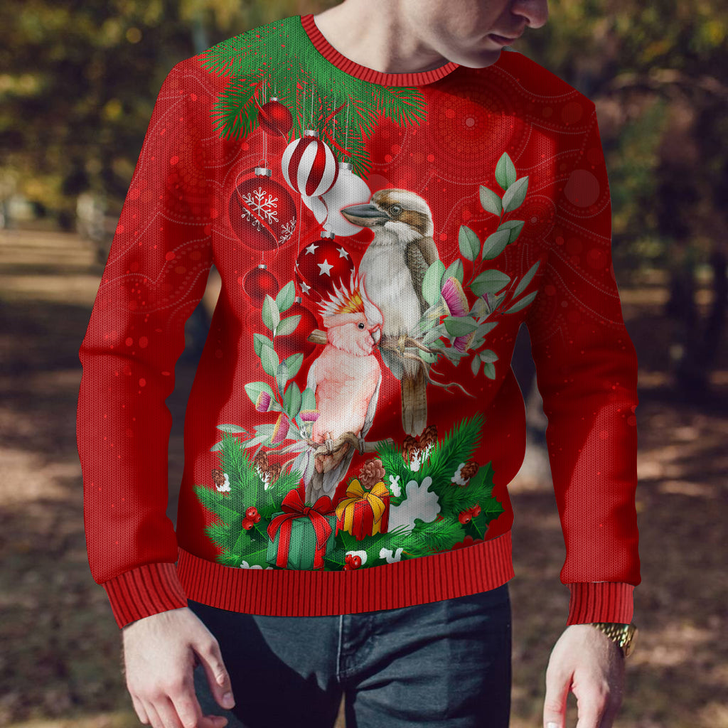 kookaburra-lover-ugly-christmas-sweater-australia-koalaty-merry-christmas-aboriginal