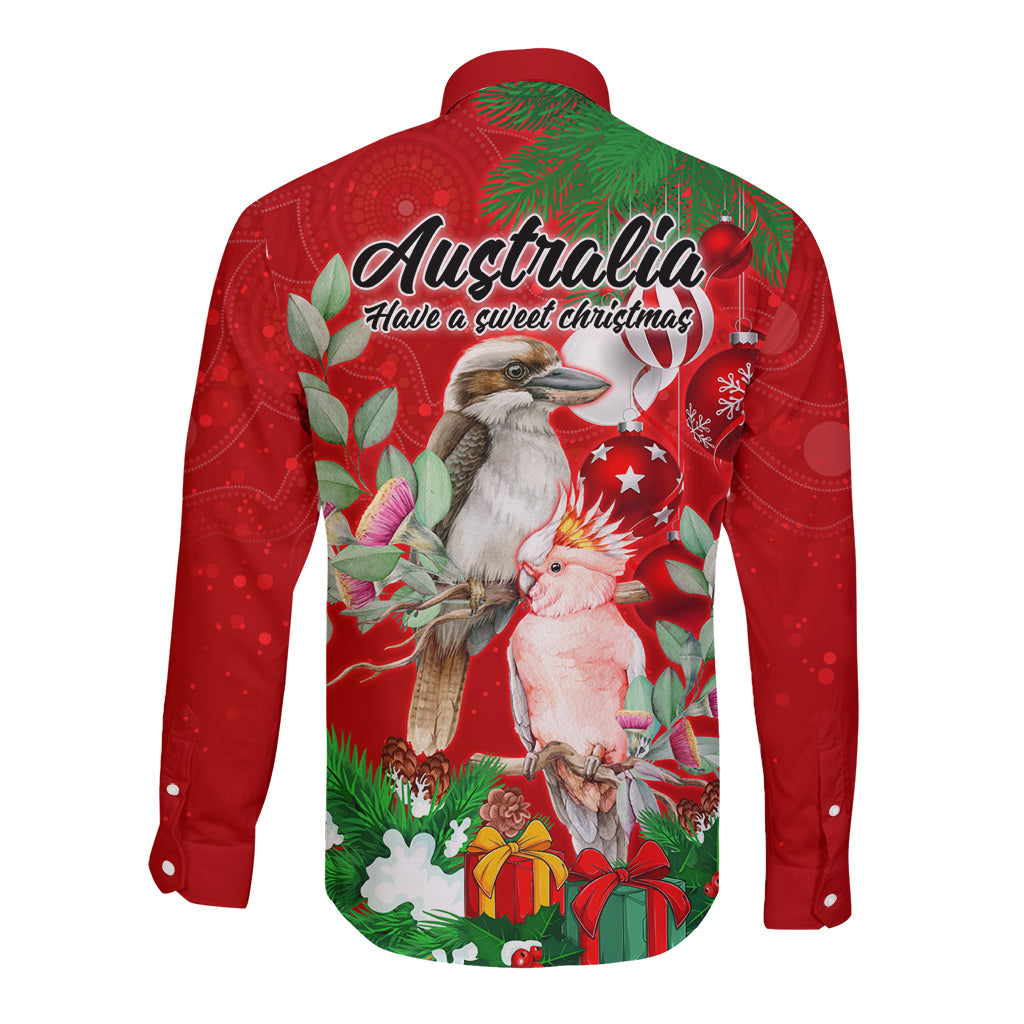 kookaburra-lover-long-sleeve-button-shirt-australia-koalaty-merry-christmas-aboriginal
