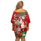 kookaburra-lover-off-shoulder-short-dress-australia-koalaty-merry-christmas-aboriginal