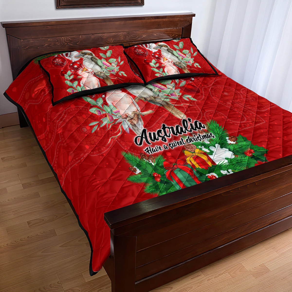 kookaburra-lover-quilt-bed-set-australia-koalaty-merry-christmas-aboriginal