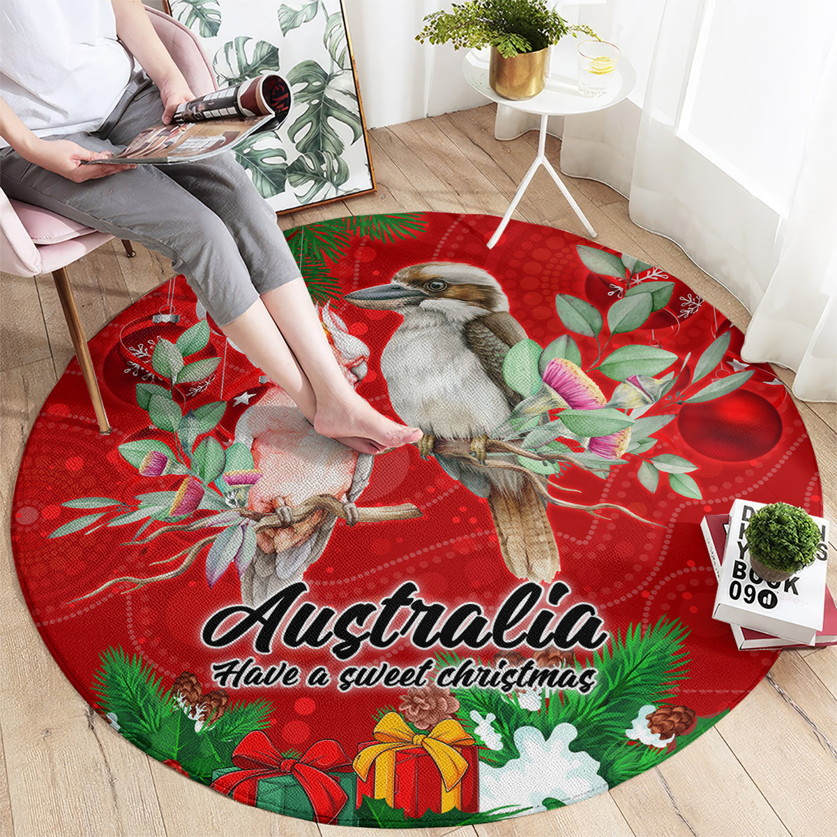 kookaburra-lover-round-carpet-australia-koalaty-merry-christmas-aboriginal