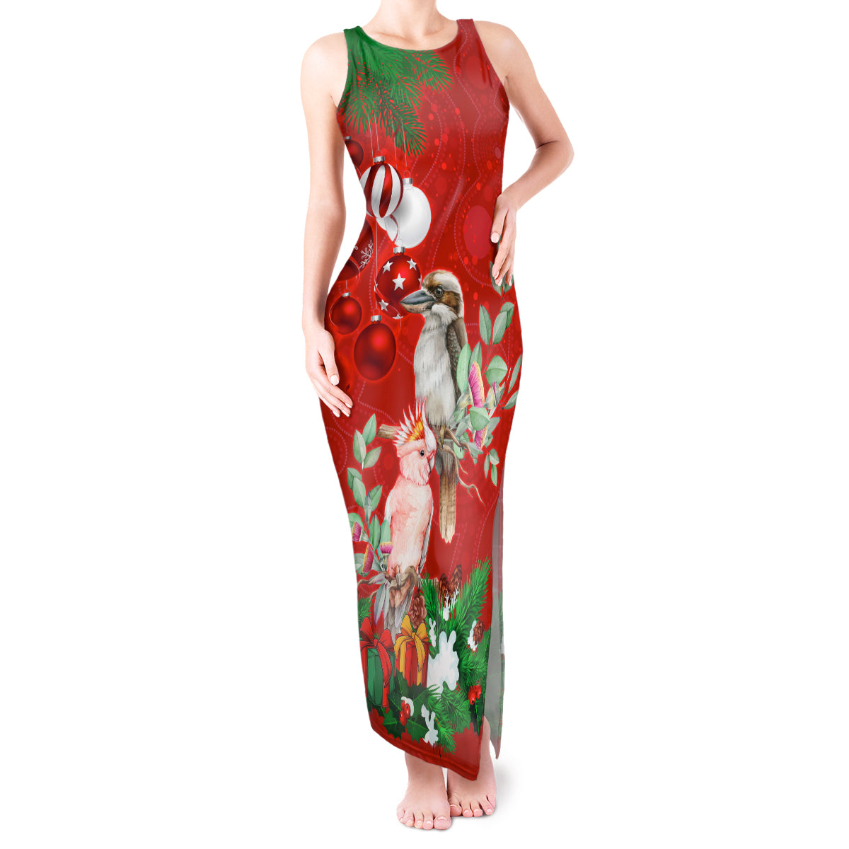 kookaburra-lover-tank-maxi-dress-australia-koalaty-merry-christmas-aboriginal