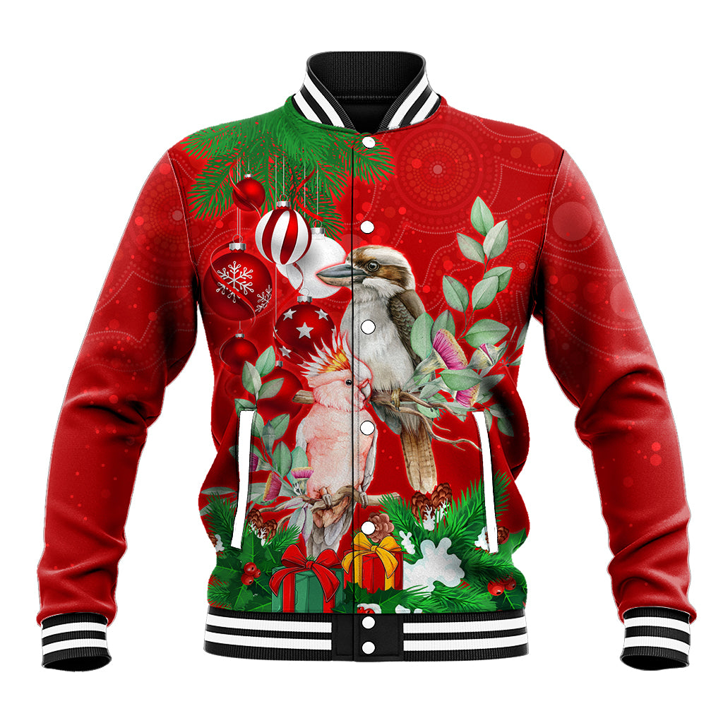 personalised-kookaburra-lover-baseball-jacket-australia-merry-christmas-aboriginal-red-style
