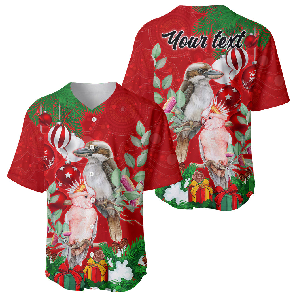 personalised-kookaburra-lover-baseball-jersey-australia-merry-christmas-aboriginal-red-style