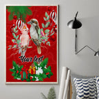 personalised-kookaburra-lover-canvas-wall-art-australia-merry-christmas-aboriginal-red-style