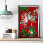 personalised-kookaburra-lover-canvas-wall-art-australia-merry-christmas-aboriginal-red-style
