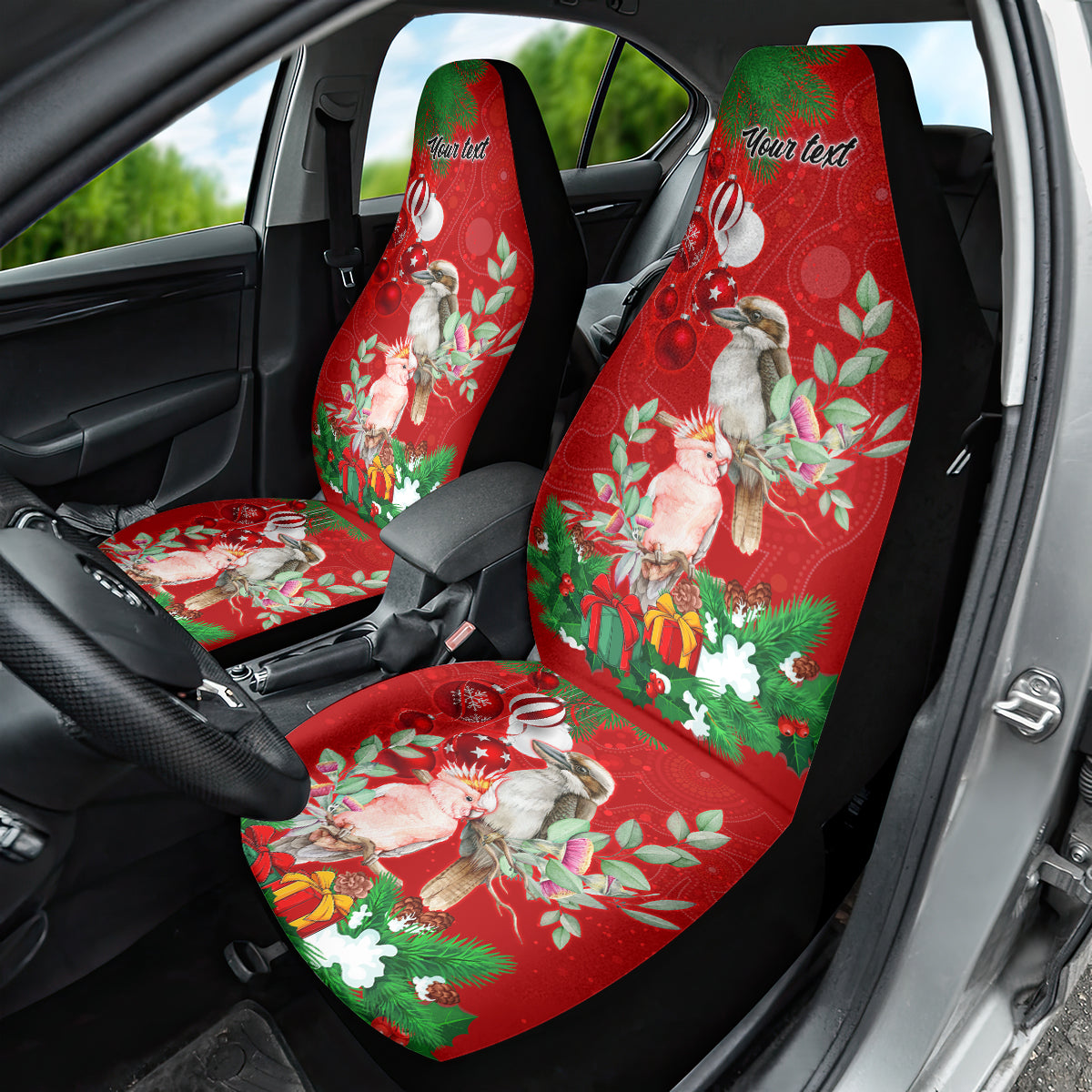 personalised-kookaburra-lover-car-seat-cover-australia-merry-christmas-aboriginal-red-style