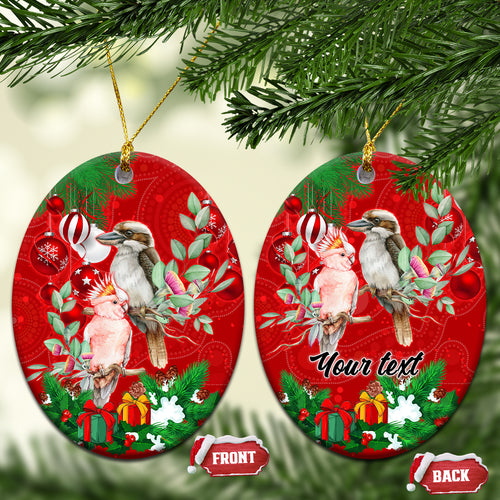personalised-kookaburra-lover-ceramic-ornament-australia-merry-christmas-aboriginal-red-style