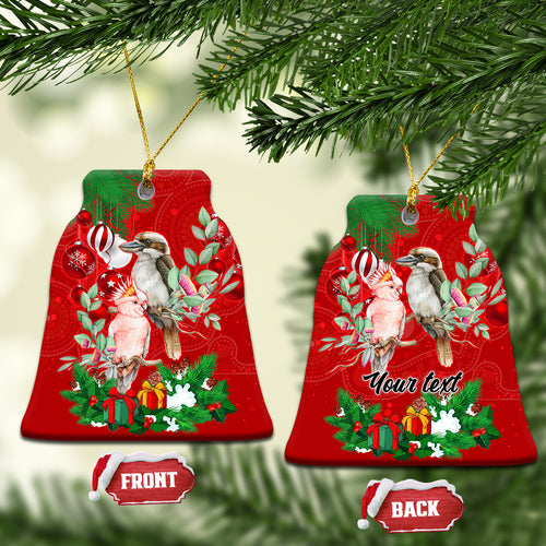 personalised-kookaburra-lover-ceramic-ornament-australia-merry-christmas-aboriginal-red-style