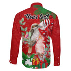 personalised-kookaburra-lover-family-matching-off-shoulder-short-dress-and-hawaiian-shirt-australia-merry-christmas-aboriginal-red-style
