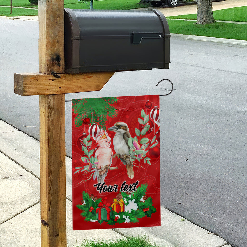 personalised-kookaburra-lover-garden-flag-australia-merry-christmas-aboriginal-red-style