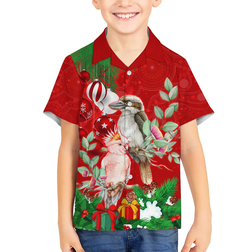 personalised-kookaburra-lover-hawaiian-shirt-australia-merry-christmas-aboriginal-red-style