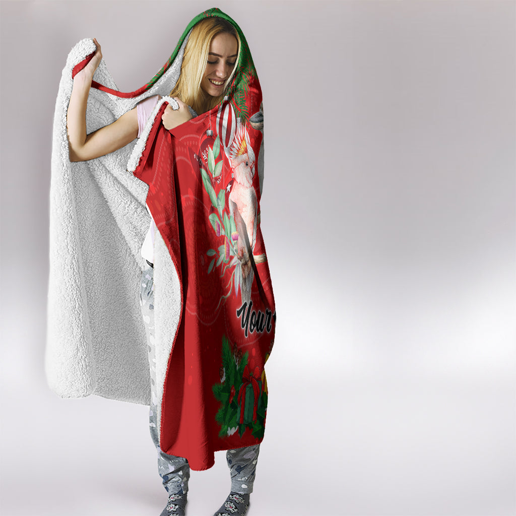 personalised-kookaburra-lover-hooded-blanket-australia-merry-christmas-aboriginal-red-style
