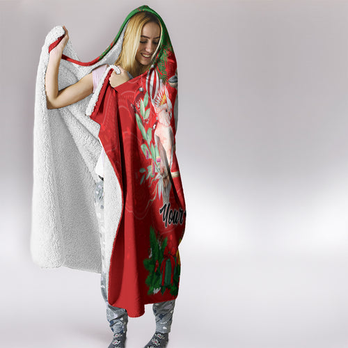 personalised-kookaburra-lover-hooded-blanket-australia-merry-christmas-aboriginal-red-style
