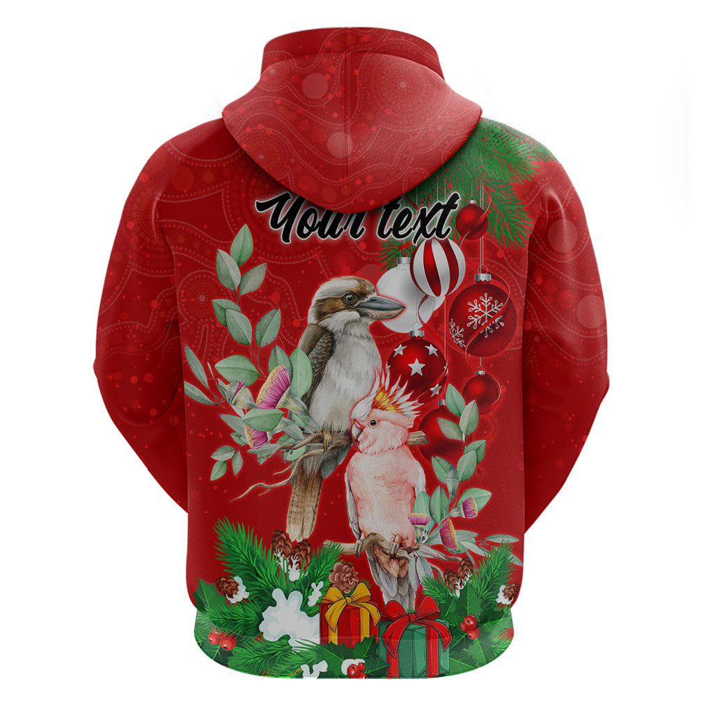 personalised-kookaburra-lover-hoodie-australia-merry-christmas-aboriginal-red-style