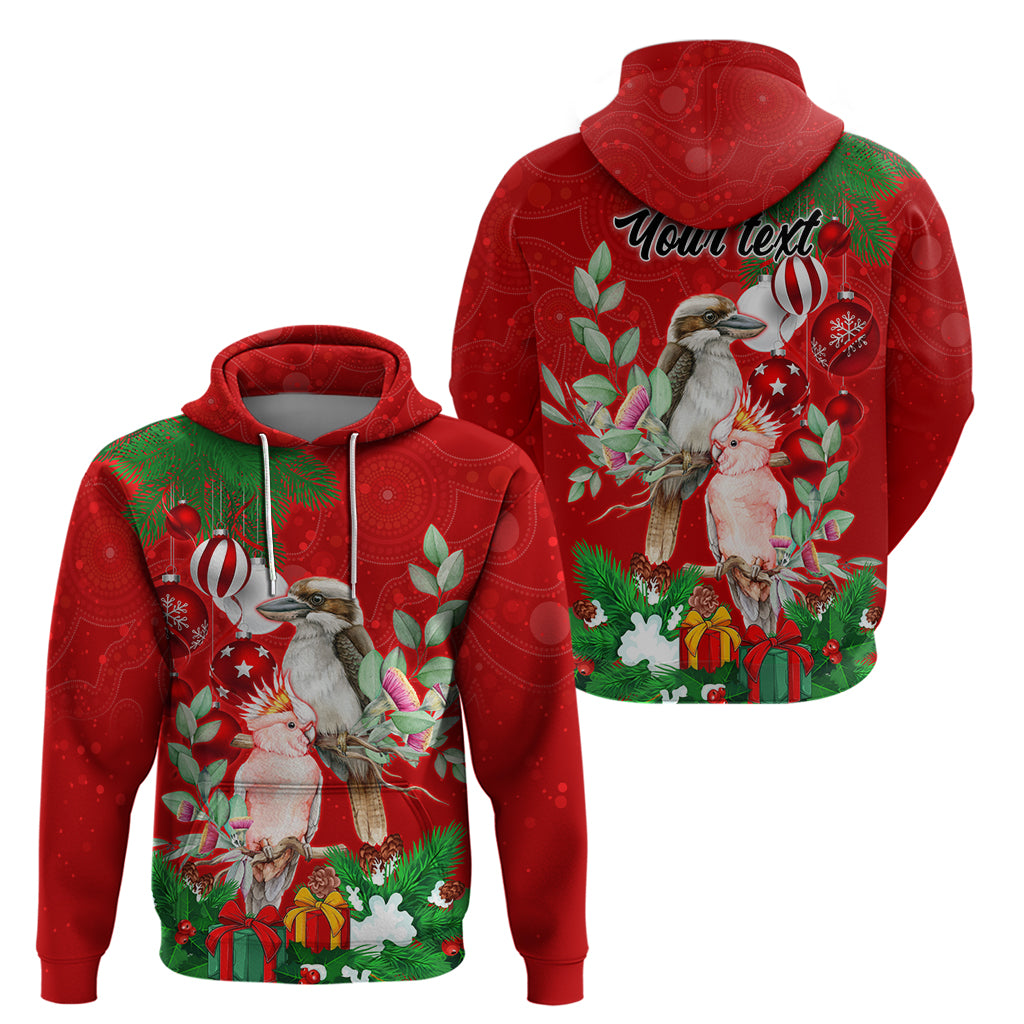 personalised-kookaburra-lover-hoodie-australia-merry-christmas-aboriginal-red-style