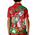 personalised-kookaburra-lover-kid-polo-shirt-australia-merry-christmas-aboriginal-red-style