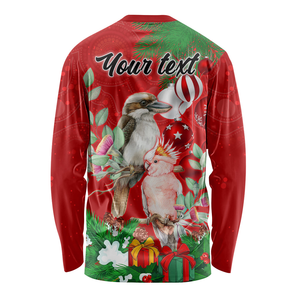 personalised-kookaburra-lover-long-sleeve-shirt-australia-merry-christmas-aboriginal-red-style