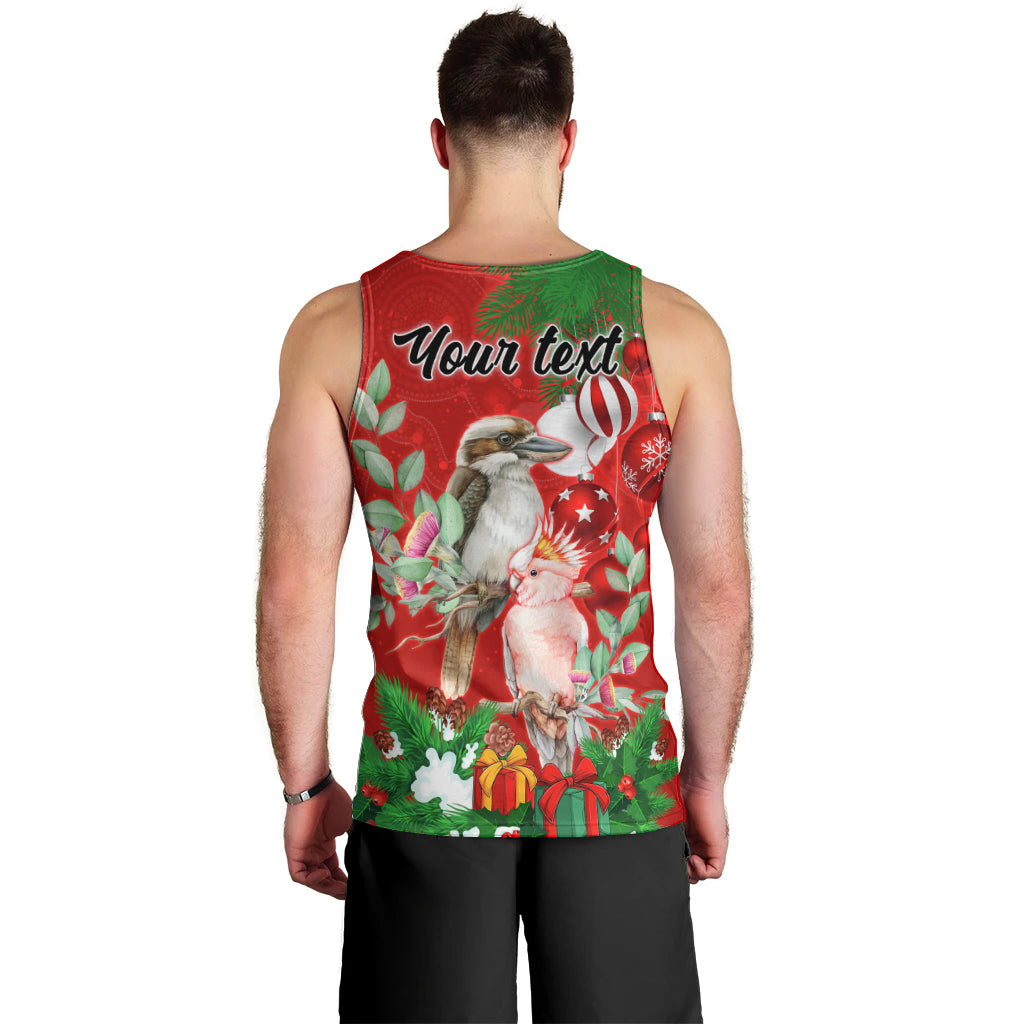 personalised-kookaburra-lover-men-tank-top-australia-merry-christmas-aboriginal-red-style