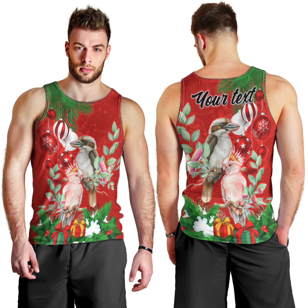 personalised-kookaburra-lover-men-tank-top-australia-merry-christmas-aboriginal-red-style