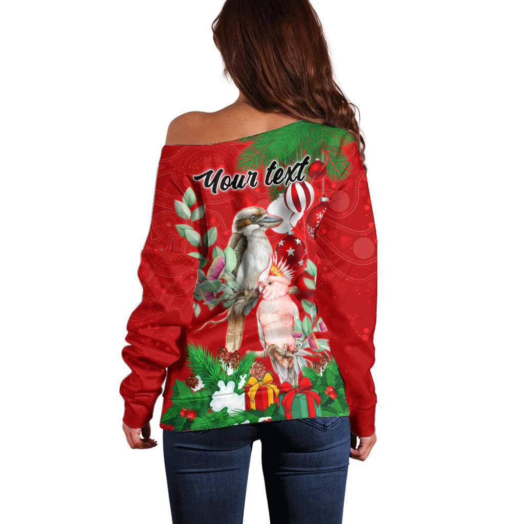 personalised-kookaburra-lover-off-shoulder-sweater-australia-merry-christmas-aboriginal-red-style