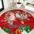 personalised-kookaburra-lover-round-carpet-australia-merry-christmas-aboriginal-red-style