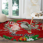 personalised-kookaburra-lover-round-carpet-australia-merry-christmas-aboriginal-red-style