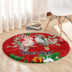 personalised-kookaburra-lover-round-carpet-australia-merry-christmas-aboriginal-red-style