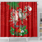 personalised-kookaburra-lover-shower-curtain-australia-merry-christmas-aboriginal-red-style