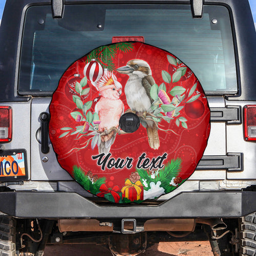 personalised-kookaburra-lover-spare-tire-cover-australia-merry-christmas-aboriginal-red-style