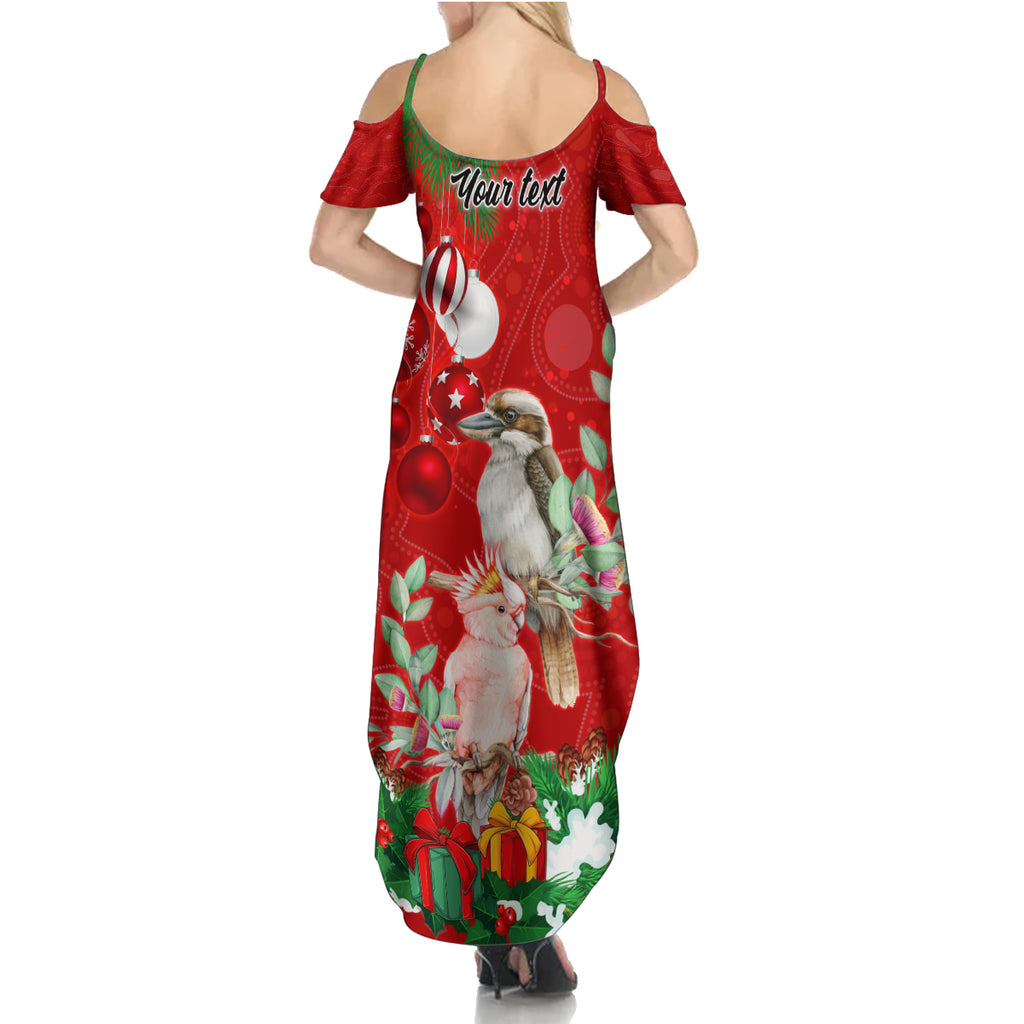 personalised-kookaburra-lover-summer-maxi-dress-australia-merry-christmas-aboriginal-red-style