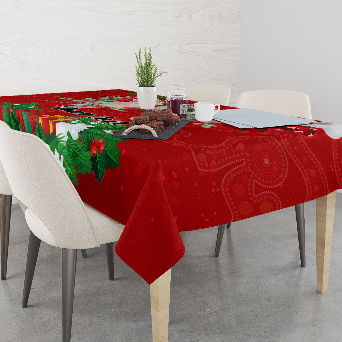 personalised-kookaburra-lover-tablecloth-australia-merry-christmas-aboriginal-red-style