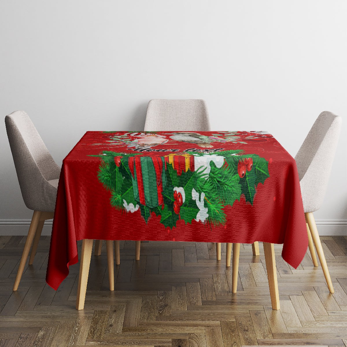 personalised-kookaburra-lover-tablecloth-australia-merry-christmas-aboriginal-red-style