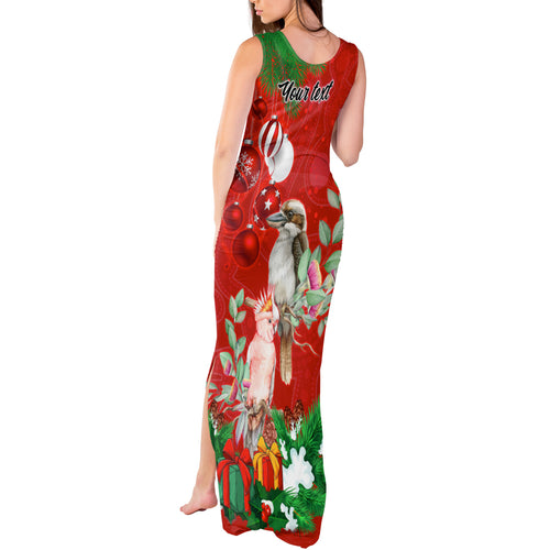 personalised-kookaburra-lover-tank-maxi-dress-australia-merry-christmas-aboriginal-red-style