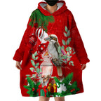 personalised-kookaburra-lover-wearable-blanket-hoodie-australia-merry-christmas-aboriginal-red-style