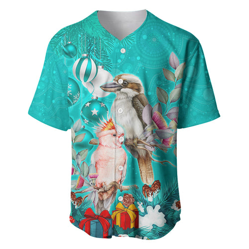 kookaburra-and-cockatoo-baseball-jersey-australia-merry-christmas-aboriginal-teal-style