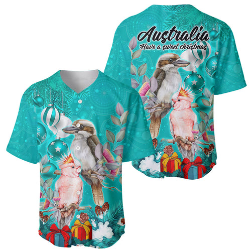 kookaburra-and-cockatoo-baseball-jersey-australia-merry-christmas-aboriginal-teal-style